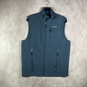 Solaris Vest Mens Medium Blue Fleece Full Zip Pockets‎ Mock Neck Outdoor Travel